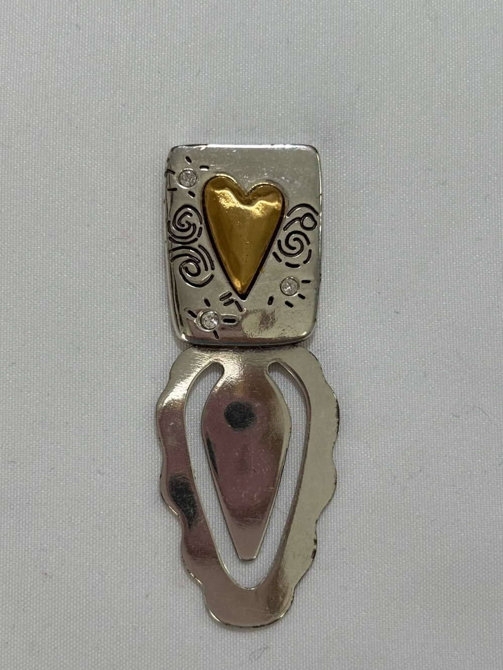 Brighton Bookmark Gold Plated Heart on Silver plated  Clip